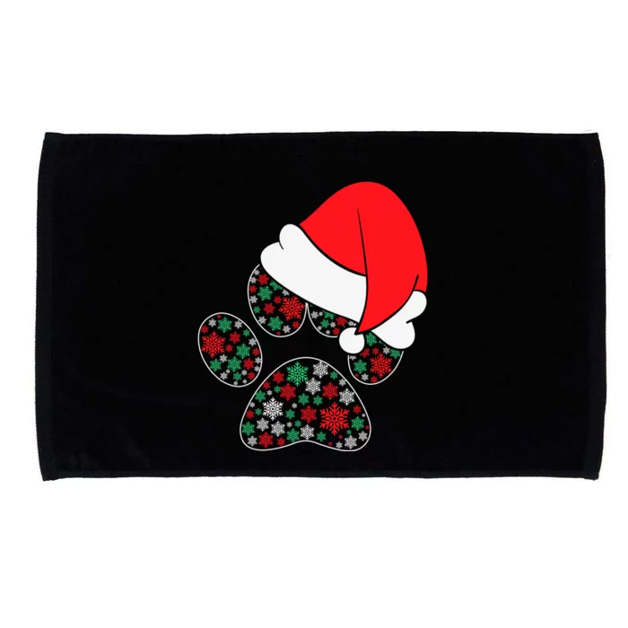 Christmas Dog Paws Santa Hat Microfiber Hand Towel