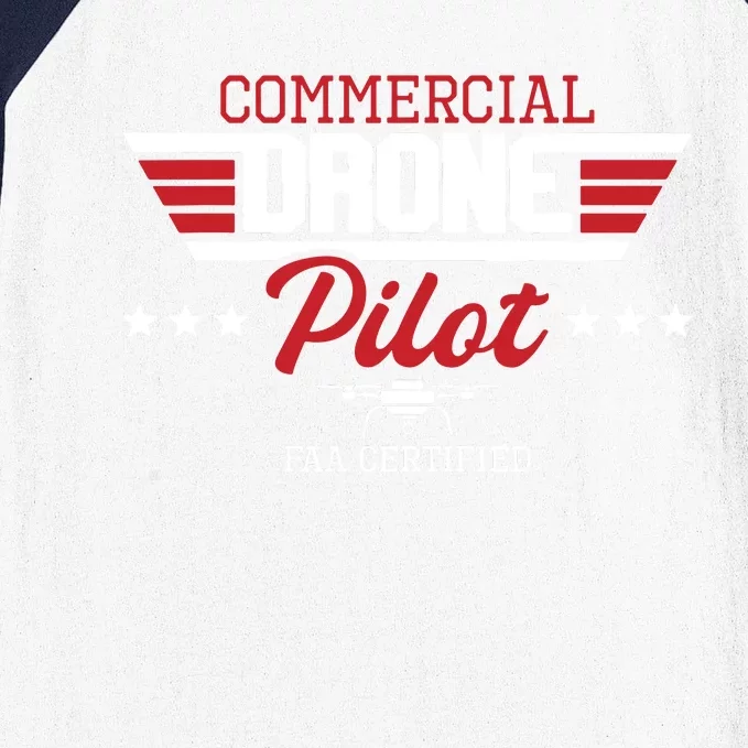 Commercial Drone Pilot Aviator Quadcopter FAA Certified Baseball Sleeve Shirt