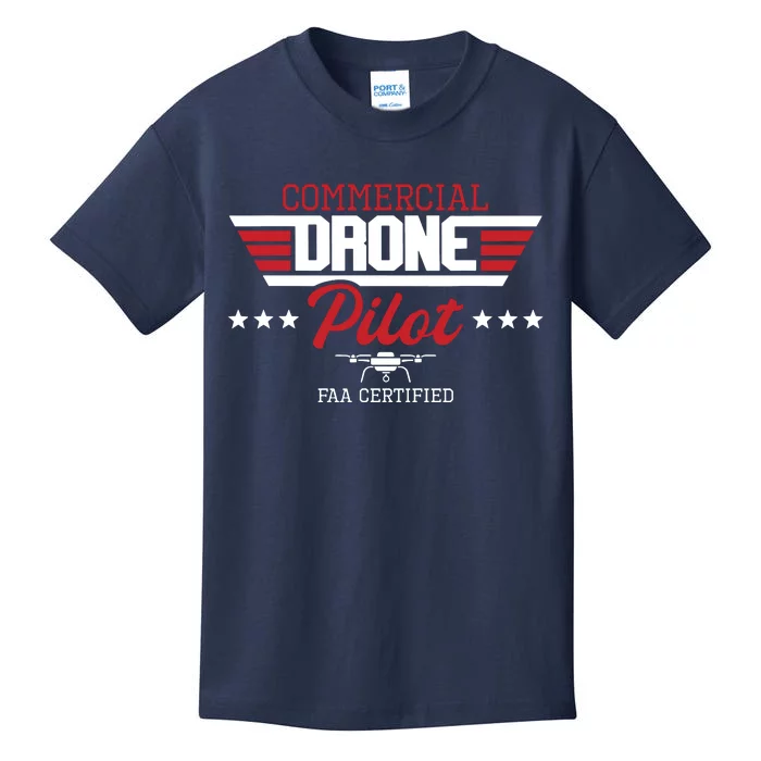 Commercial Drone Pilot Aviator Quadcopter FAA Certified Kids T-Shirt