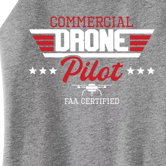 Commercial Drone Pilot Aviator Quadcopter FAA Certified Women’s Perfect Tri Rocker Tank