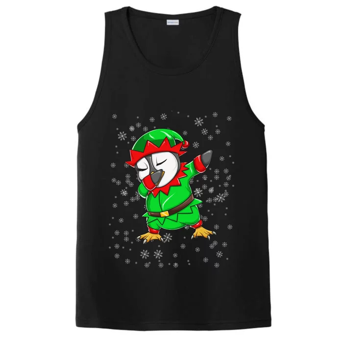 Christmas Dabbing Penguin In Elf Holiday Costume Fun Gift Performance Tank