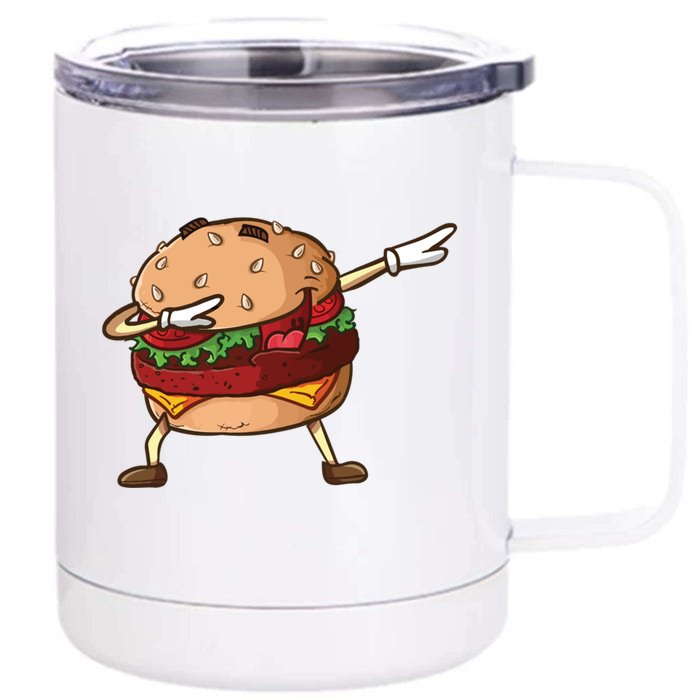 Cheeseburger Dab Pose Dabbing Dance National Burger Day Pun Funny Gift Front & Back 12oz Stainless Steel Tumbler Cup