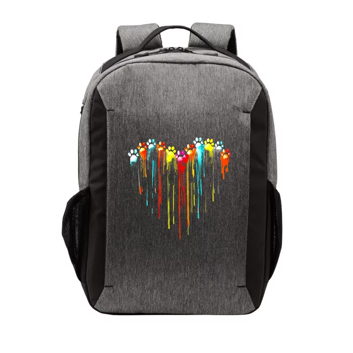 Colorful Dog Paw Heart Print Vector Backpack