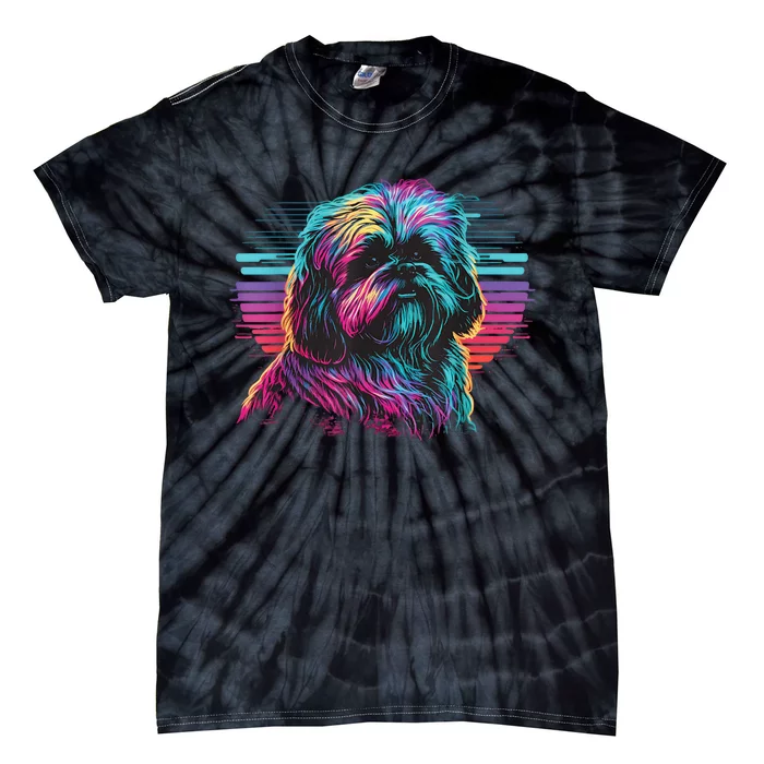 Colorful Splash Shih Tzu Art Animal Breeder Dog Trainer Tie-Dye T-Shirt