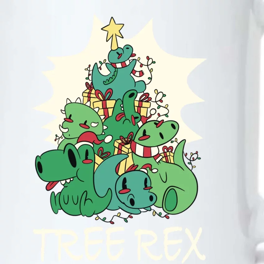 Christmas Dinosaur Pajamas Xmas Lights Tree Rex Cool Gift Black Color Changing Mug