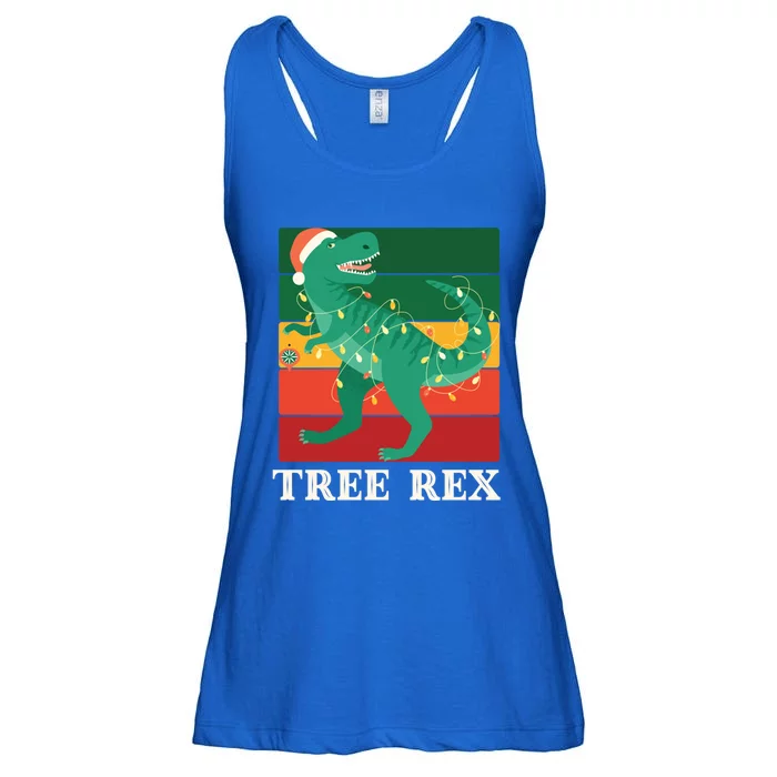 Christmas Dinosaur Pajama Tree Rex Trex Gift Ladies Essential Flowy Tank