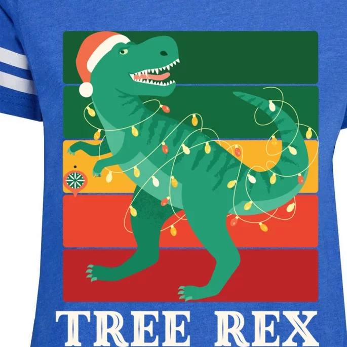 Christmas Dinosaur Pajama Tree Rex Trex Gift Enza Ladies Jersey Football T-Shirt