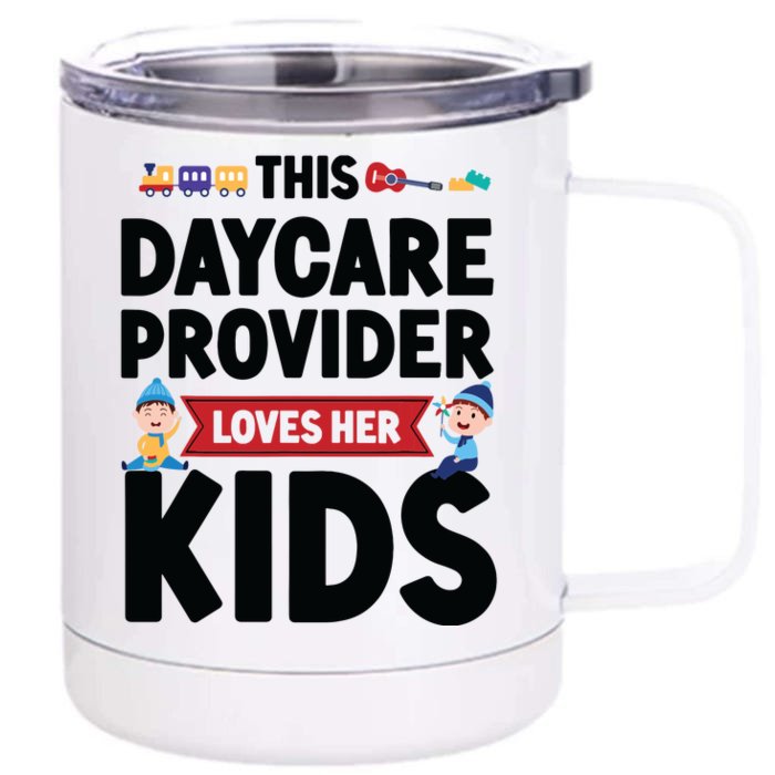 Childcare Daycare Provider Teacher Babysitter This Daycare Front & Back 12oz Stainless Steel Tumbler Cup