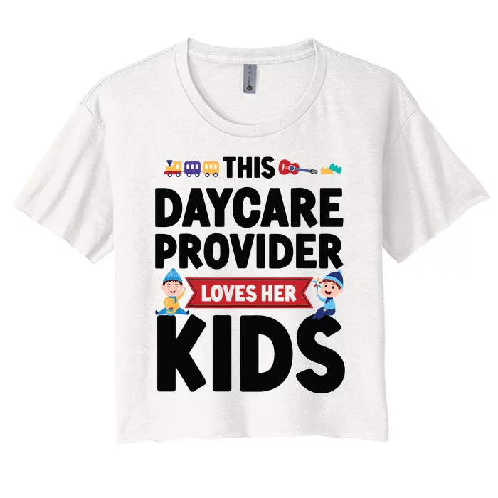 Childcare Daycare Provider Teacher Babysitter This Daycare Women's Crop Top Tee