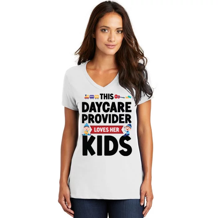 Childcare Daycare Provider Teacher Babysitter This Daycare Women's V-Neck T-Shirt