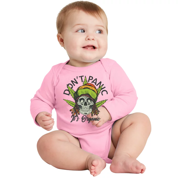 Cannabis Don't Panic It's Organic Baby Long Sleeve Bodysuit