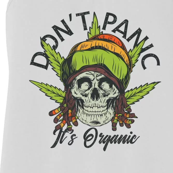 Cannabis Don't Panic It's Organic Women's Racerback Tank