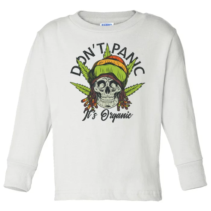 Cannabis Don't Panic It's Organic Toddler Long Sleeve Shirt