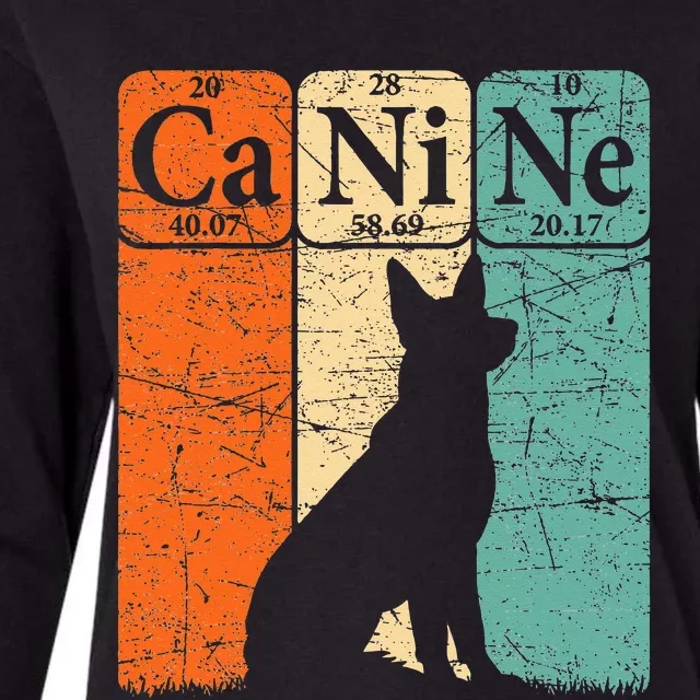 Canine Dog Periodic Table Elements Dog Lover Cynologist Womens Cotton Relaxed Long Sleeve T-Shirt