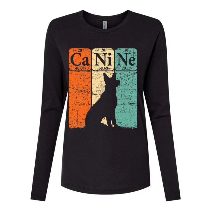 Canine Dog Periodic Table Elements Dog Lover Cynologist Womens Cotton Relaxed Long Sleeve T-Shirt