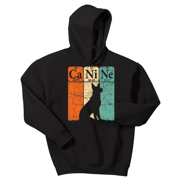 Canine Dog Periodic Table Elements Dog Lover Cynologist Kids Hoodie