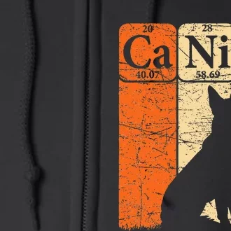 Canine Dog Periodic Table Elements Dog Lover Cynologist Full Zip Hoodie