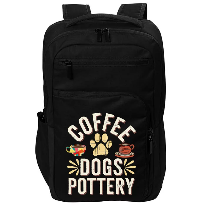 Coffee Dogs Pottery Ceramic Artist Impact Tech Backpack