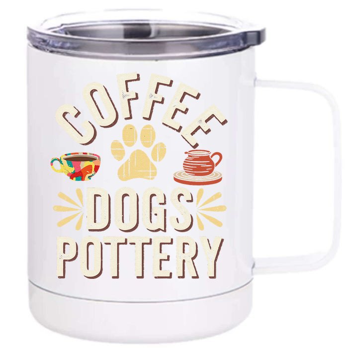 Coffee Dogs Pottery Ceramic Artist Front & Back 12oz Stainless Steel Tumbler Cup