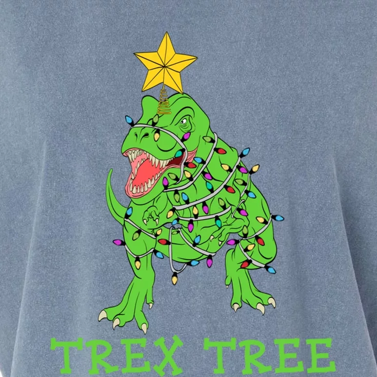 Christmas Dinosaur Pajamas Tree Rex Gift Garment-Dyed Women's Muscle Tee