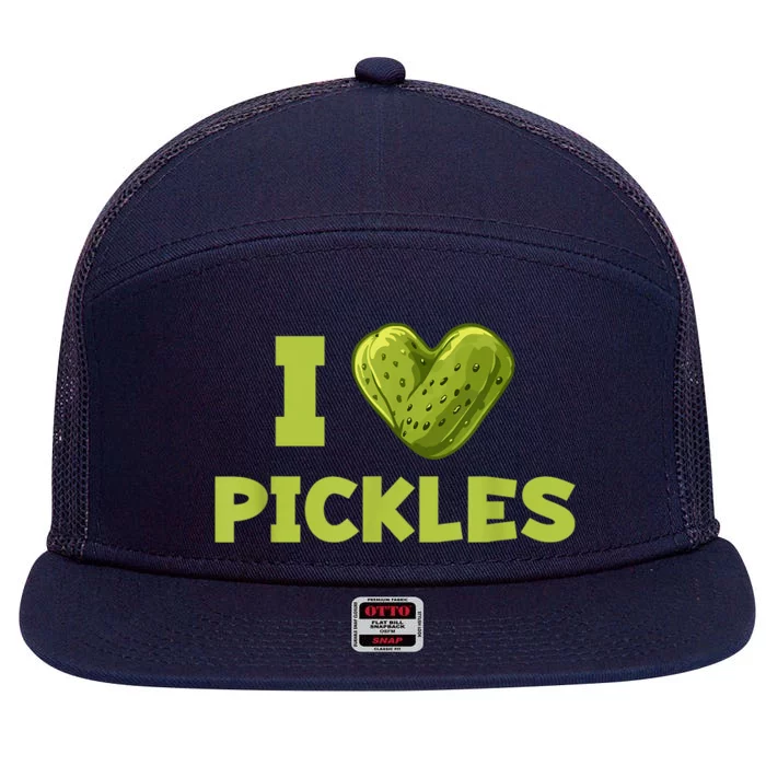 Cool Dill Pickle Cucumber Pickle Lover Gift 7 Panel Mesh Trucker Snapback Hat