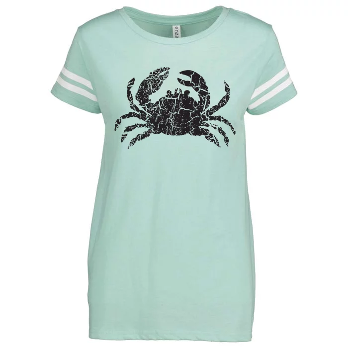 Crab Distressed Print Vintage Crab Enza Ladies Jersey Football T-Shirt