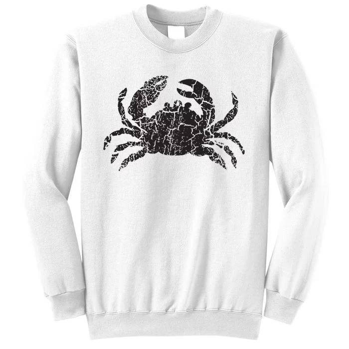 Crab Distressed Print Vintage Crab Sweatshirt