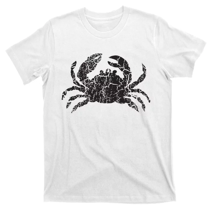 Crab Distressed Print Vintage Crab T-Shirt