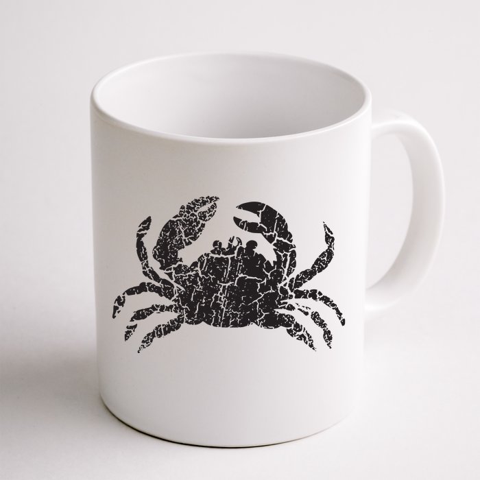 Crab Distressed Print Vintage Crab Front & Back Coffee Mug