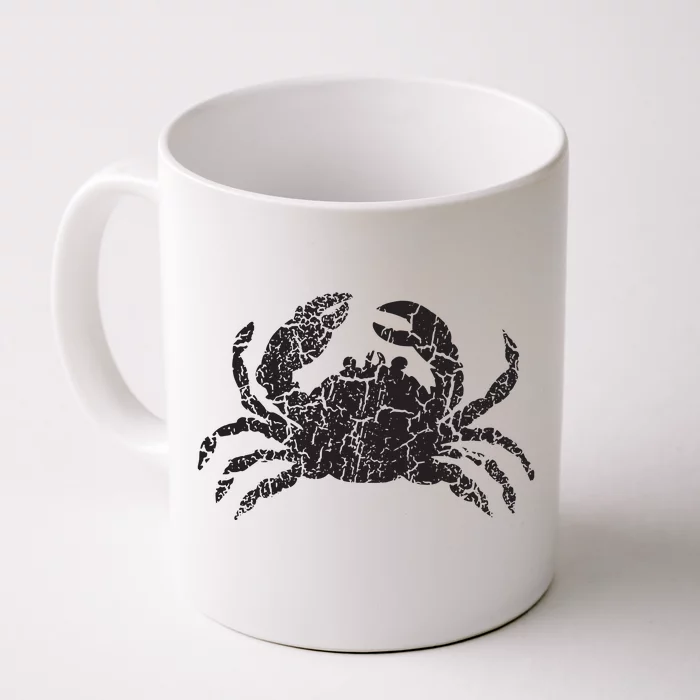 Crab Distressed Print Vintage Crab Front & Back Coffee Mug