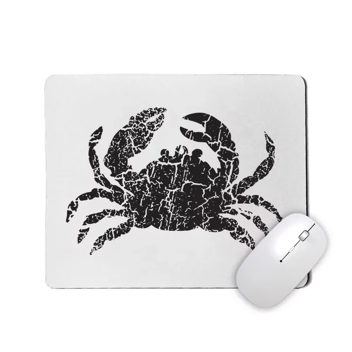 Crab Distressed Print Vintage Crab Mousepad