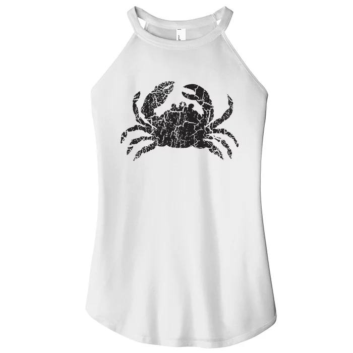 Crab Distressed Print Vintage Crab Women’s Perfect Tri Rocker Tank