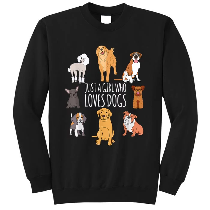 Cute Dog & Puppy Lover Gift | Fun Just A Girl Who Loves Dogs Tall Sweatshirt