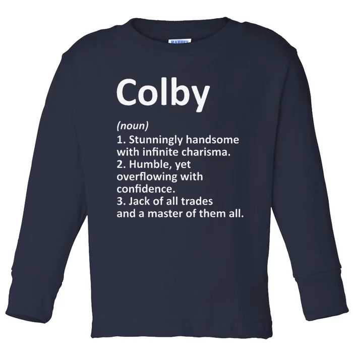 COLBY Definition Personalized Name Funny Birthday Gift Idea Toddler Long Sleeve Shirt