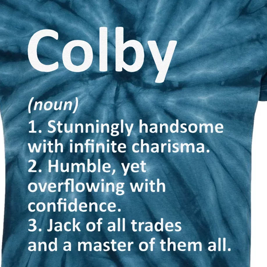 COLBY Definition Personalized Name Funny Birthday Gift Idea Kids Tie-Dye T-Shirt