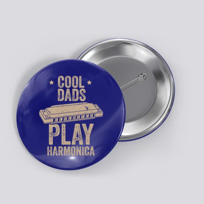 Cool Dads Play Harmonica Harmonica Gift Musician Blues Gift Button