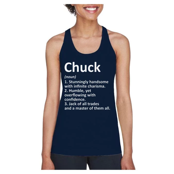 CHUCK Definition Personalized Name Funny Birthday Gift Idea Women's Racerback Tank