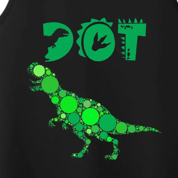 Cute Dinosaur Polka Dots Performance Tank