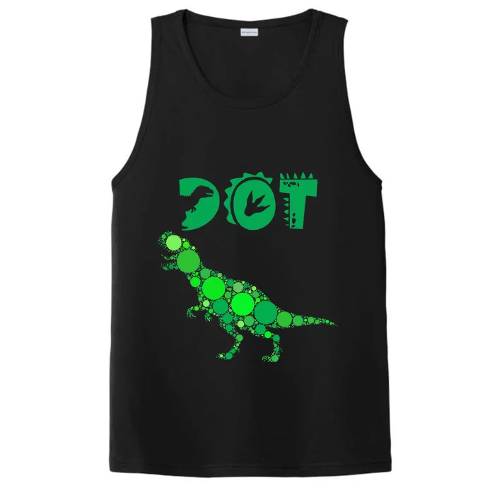 Cute Dinosaur Polka Dots Performance Tank