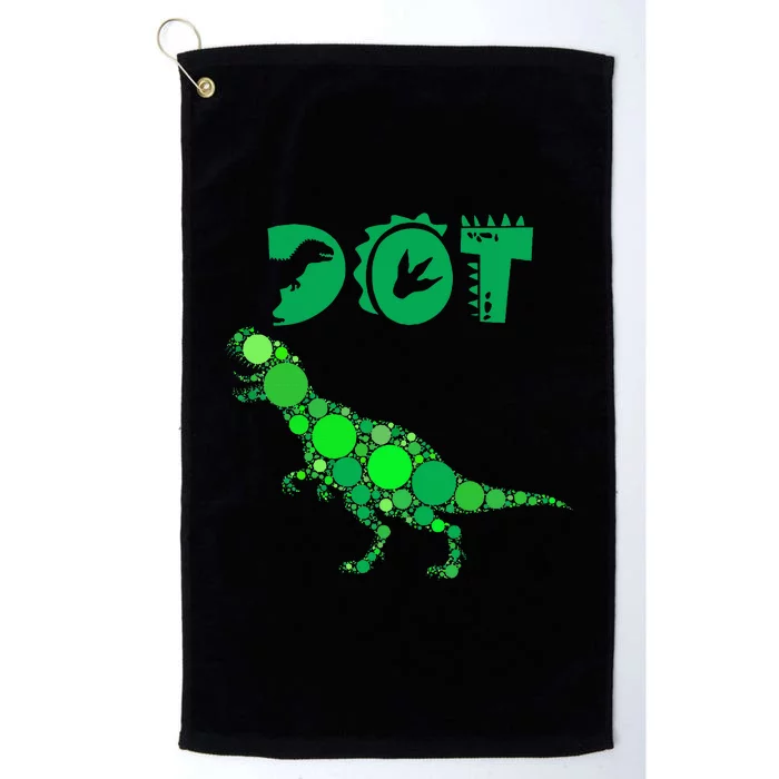 Cute Dinosaur Polka Dots Platinum Collection Golf Towel