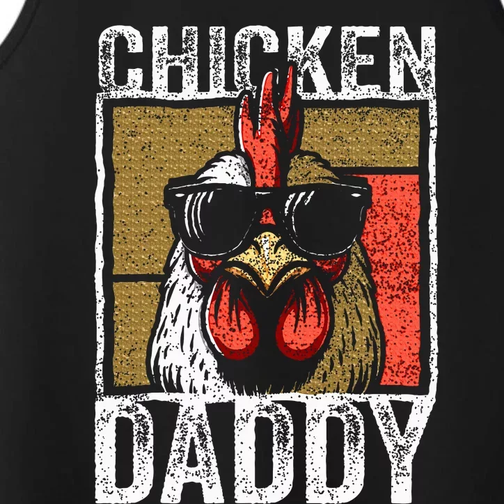 Chicken Daddy Rooster Farmer Funny Fathers Day Performance Tank