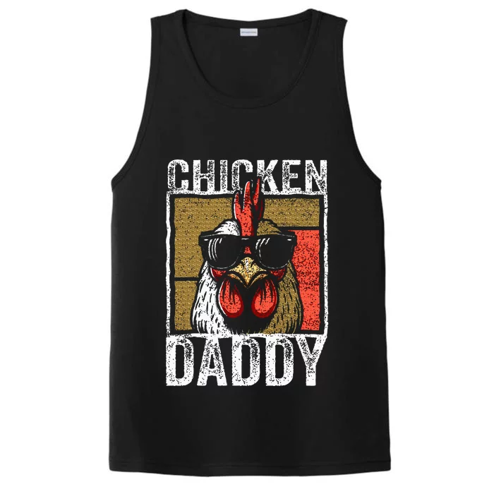 Chicken Daddy Rooster Farmer Funny Fathers Day Performance Tank