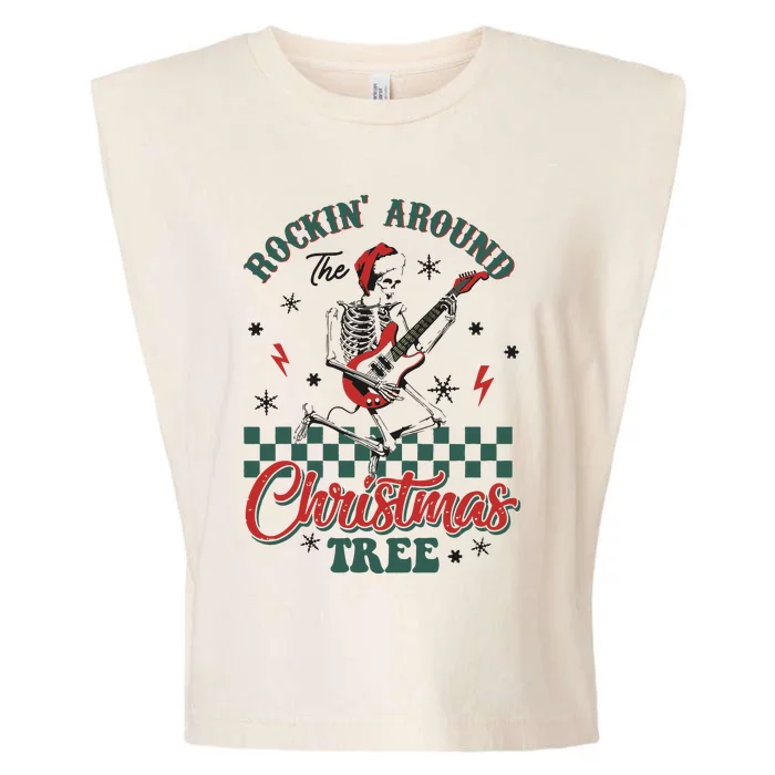 Christmas Dtf Rockin Around The Christmas Tree Dtf Transfer Ready To Press Garment-Dyed Women's Muscle Tee