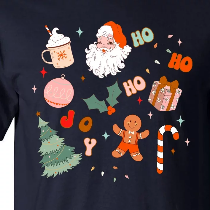 Christmas Doodle Retro Santa Holiday Season Tall T-Shirt