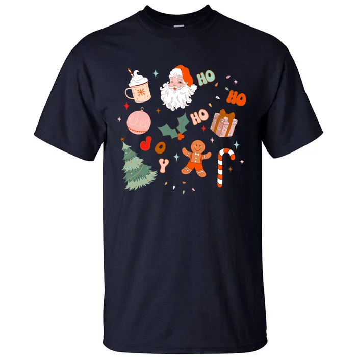 Christmas Doodle Retro Santa Holiday Season Tall T-Shirt