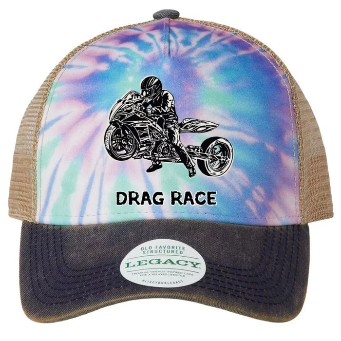 Cool Drag Race Motorcycle For Racing Lovers Legacy Tie Dye Trucker Hat