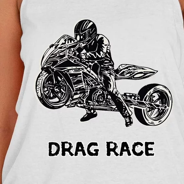 Cool Drag Race Motorcycle For Racing Lovers Women's Knotted Racerback Tank