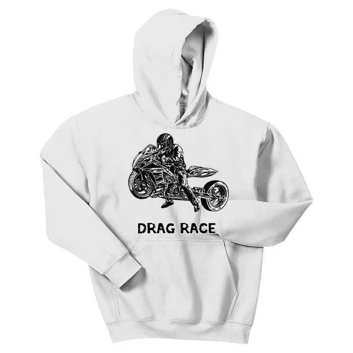 Cool Drag Race Motorcycle For Racing Lovers Kids Hoodie