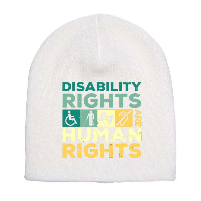 Cool Disability Rights Are Human Rights Support Caregivers Short Acrylic Beanie