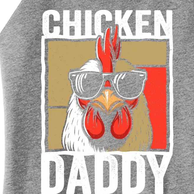 Chicken Daddy Rooster Farmer Funny Fathers Day For Women’s Perfect Tri Rocker Tank